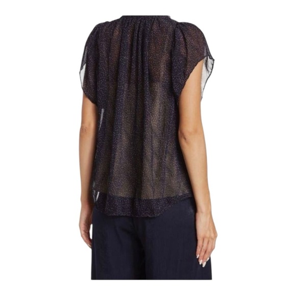 Vince Starry Dot Blouse in Navy NWT - Picture 3 of 6